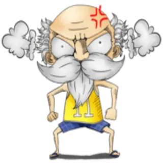 😡 angry, cartoon, old man, grandfather telegram sticker