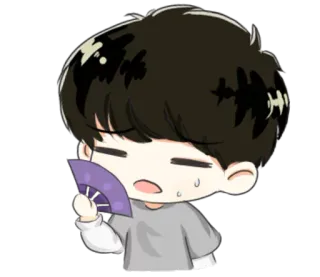 😣 卡通, 粉丝, 汗水, 动漫, 可爱 telegram sticker