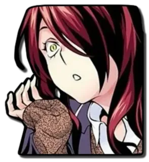 😳 animé, femme, fille, choquée, surprise, cheveux roux whatsapp sticker