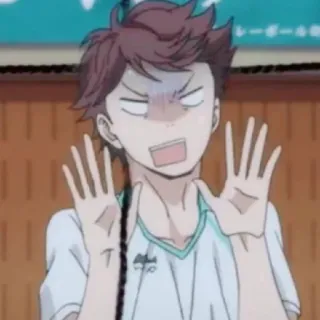 ✋ Tooru Oikawa Haikyuu!! Anime, Haikyuu, Oikawa, Tooru Oikawa, Cara engraçada, Chocado telegram sticker