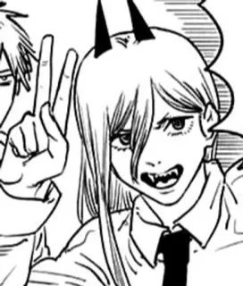 🌟 Power Chainsaw Man Anime, Manga, Chainsaw Man, Power, Demonio, Personaje, Cuernos telegram sticker