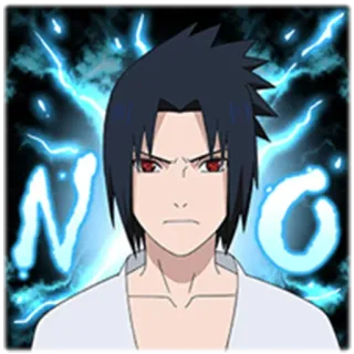 🙅‍♂️ Sasuke Naruto NO anime, sasuke, naruto, manga, character, lightning telegram sticker