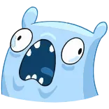 😱 Cartone animato, Scioccato, Spaventato, Divertente, Carino, Blob, Reazione, Emoji telegram sticker