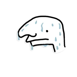 😥 Мем, Пот, Нервный, Тревожный, Мультфильм, Каракули whatsapp sticker