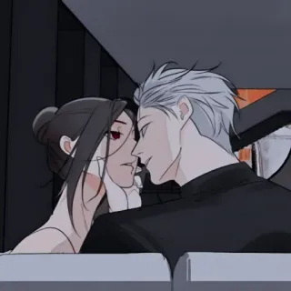 🌑 Paar, Romantik, Anime, Cartoon, Kuss, Liebe telegram sticker