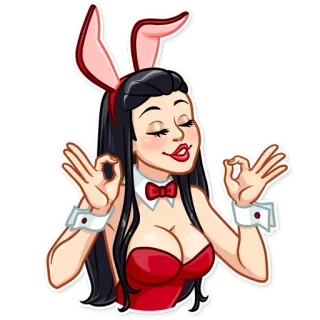 👌 зайчик, девушка, плейбой, пинап, женщина telegram sticker