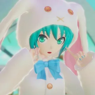🐈 Hatsune Miku Anime, Manga, Vocaloid, Carino, Coniglio, Orecchie, Cartone animato telegram sticker