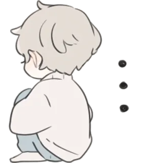 😒 einsam, traurig, verärgert, emotional, sitzend, weinend, illustration telegram sticker