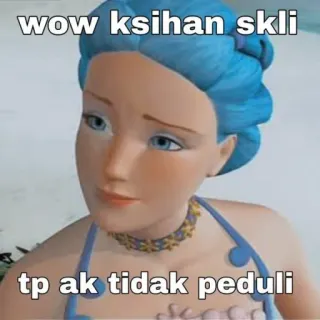 🧘‍♂ WOW KSIHAN SKLI
tp ak TIDAK PEDULI personaje animado, pelo azul, sticker, dibujo animado, meme, personaje, animación telegram sticker