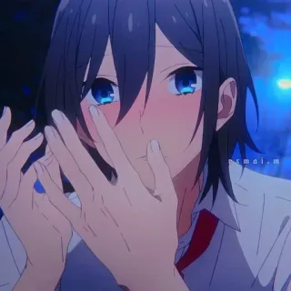 🖤 动漫, 男孩, 脸红, 校服, 可爱, 漫画 telegram sticker