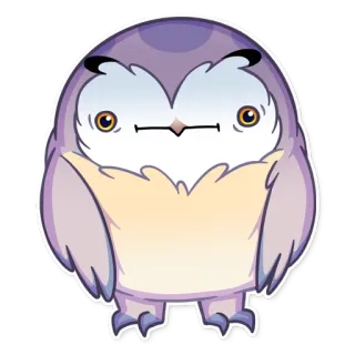 😐 burung hantu, burung, lucu, stiker, kartun telegram sticker