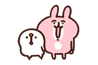 😮 кролик, милый, мультяшный, животное, стикер whatsapp sticker