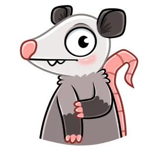 🥺 zarigüeya, animal, dibujos animados, lindo, pegatina whatsapp sticker