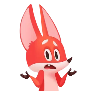 ❓ vos, cartoon, dier, illustratie telegram sticker