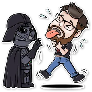 ☠ Darth Vader Star Wars дарт вейдер, звездные войны, мультфильм, персонаж, фанатское творчество, чиби telegram sticker