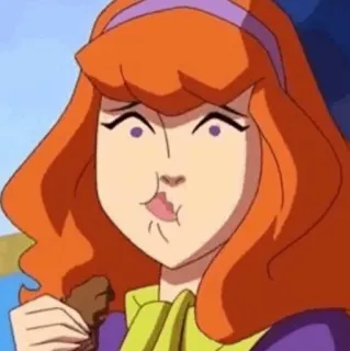 🐶 Daphne Blake Scooby Doo cartoon, scooby doo, daphne, hungry, eating telegram sticker