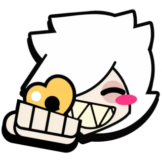 🎭 Colette Brawl Stars colette, brawl stars, sorriso, cuore, cartone animato telegram sticker