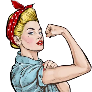 💪 Rosie the Riveter Rosie the Riveter, woman, vintage, empowerment, feminist, retro telegram sticker