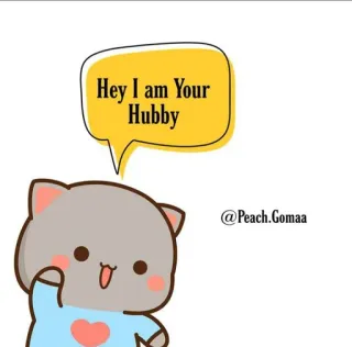😎 Hey I am Your Hubby cartoon, cat, hubby, cute, relationship, love whatsapp sticker