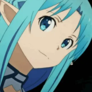❄️ Asuna Yuuki Sword Art Online アニメ, ソードアート・オンライン, アスナ, 結城明日奈, エルフ, アクアヘア telegram sticker