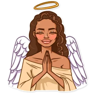 🙏 angel, halo, wings, praying, woman, divine telegram sticker
