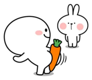 👎 Hase, Karotte, Süß, Kawaii, Aufkleber telegram sticker