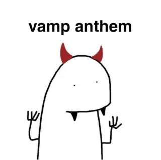 🧛 vamp anthem vampir, iblis, setan, himne, kartun, stiker, humor telegram sticker