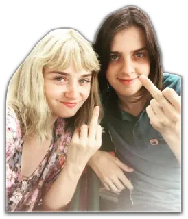 👯‍♀ jari tengah, menyinggung, gestur, orang, pirang, cowok telegram sticker