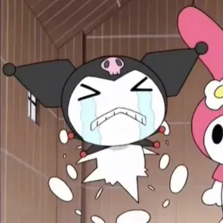 😫 Kuromi 애니메이션, 쿠로미, 울음, 만화, 슬픈 telegram sticker