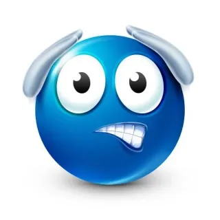 🌟 Emoji, cemas, khawatir, stres, kartun, biru telegram sticker