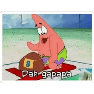 😢 Patrick Star SpongeBob SquarePants Dah gapapa patrick étoile, bob l'éponge, dessin animé, mème, dah gapapa, ok, c'est bon, indonésien whatsapp sticker