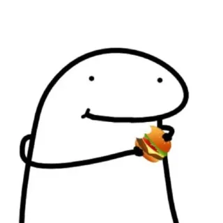 🌟 sticker, florkofcows, burger, eating, cartoon, meme whatsapp sticker