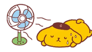 😟 Pompompurin dog, cute, hot, sweating, fan telegram sticker