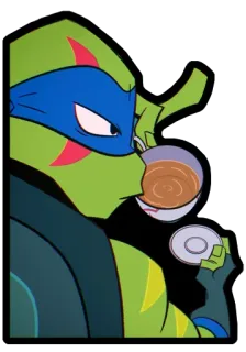 ☕️ Leonardo Teenage Mutant Ninja Turtles การ์ตูน, นินจา, เต่า, TMNT, ลีโอนาร์โด telegram sticker