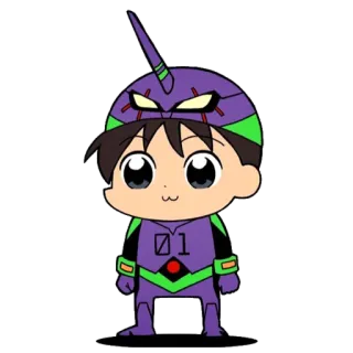 🔹 Shinji Ikari Neon Genesis Evangelion Anime, Mecha, Dibujos animados, Evangelion, Shinji Ikari, Chibi telegram sticker