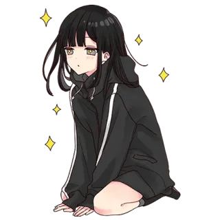 ✨ Anime Mädchen, Cartoon, Figur, Süß, Aufkleber, Glitzer whatsapp sticker