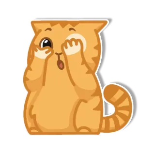 😨 gato, lindo, mirar, naranja, dibujos animados, animal telegram sticker