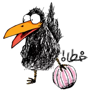 😡 خطاه! crow, bird, sketch, drawing, cartoon, funny telegram sticker