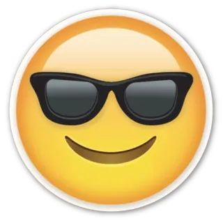 😎 emoji, cool, sunglasses, smiley, fun, yellow telegram sticker