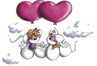 ❤ Desenho animado, Amor, Corações, Rato, Romance telegram sticker