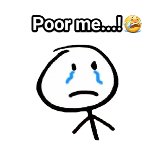 😭 Poor me...! 슬픈, 울음, 막대기인간, 감정적인, 불쌍해, 화난 telegram sticker