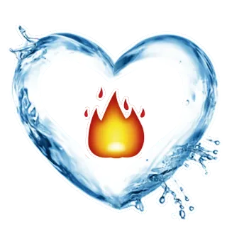 💔 하트, 불, 얼음, 사랑, 열정, 불꽃 telegram sticker