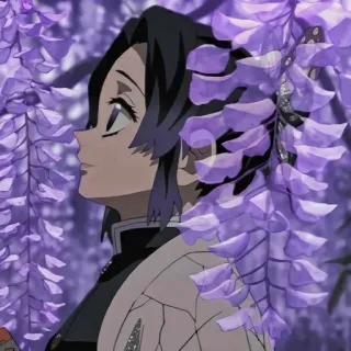 🦋 Shinobu Kocho Demon Slayer Anime, Shinobu Kocho, Demon Slayer, Glicínia, Personagem, Roxo, Animação Japonesa, Desenho Animado whatsapp sticker