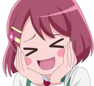 😆 Anime, Chica, Sonrisa, Feliz, Dibujos animados, Alegre telegram sticker