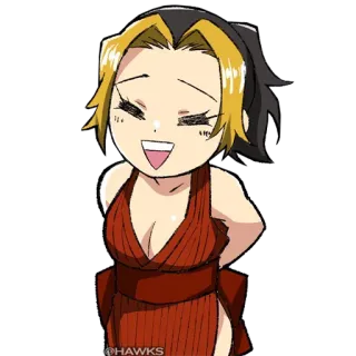 😂 @HAWKS Anime, Frau, Kleid, Cartoon, Chibi, Fröhlich, Lachend whatsapp sticker