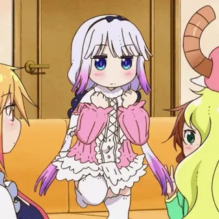 🍥 Kanna Kamui Miss Kobayashi's Dragon Maid Anime, Kanna, Kanna Kamui, Dragon Maid, Kawaii, Süß, Chibi whatsapp sticker