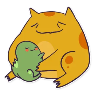 🤗 monster, imut, kartun, peluk, ramah, menggemaskan whatsapp sticker