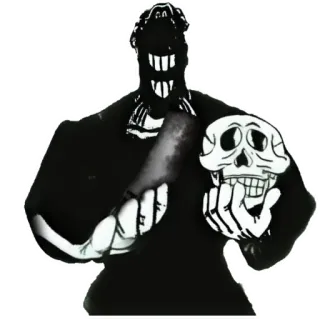 😁 horror, inquietante, mostro, spaventoso, teschio, macellaio, coltello, oscuro whatsapp sticker