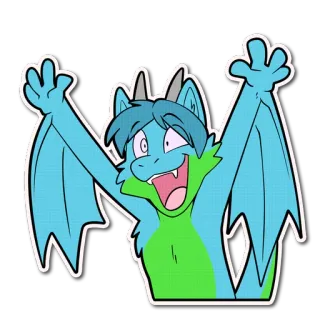 😜 naga, furry, kartun, senang, hewan, fantasi telegram sticker
