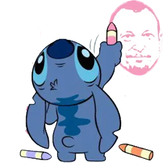 😐 Stitch cartoon, disney, lilo and stitch, middle finger, offensive, funny telegram sticker